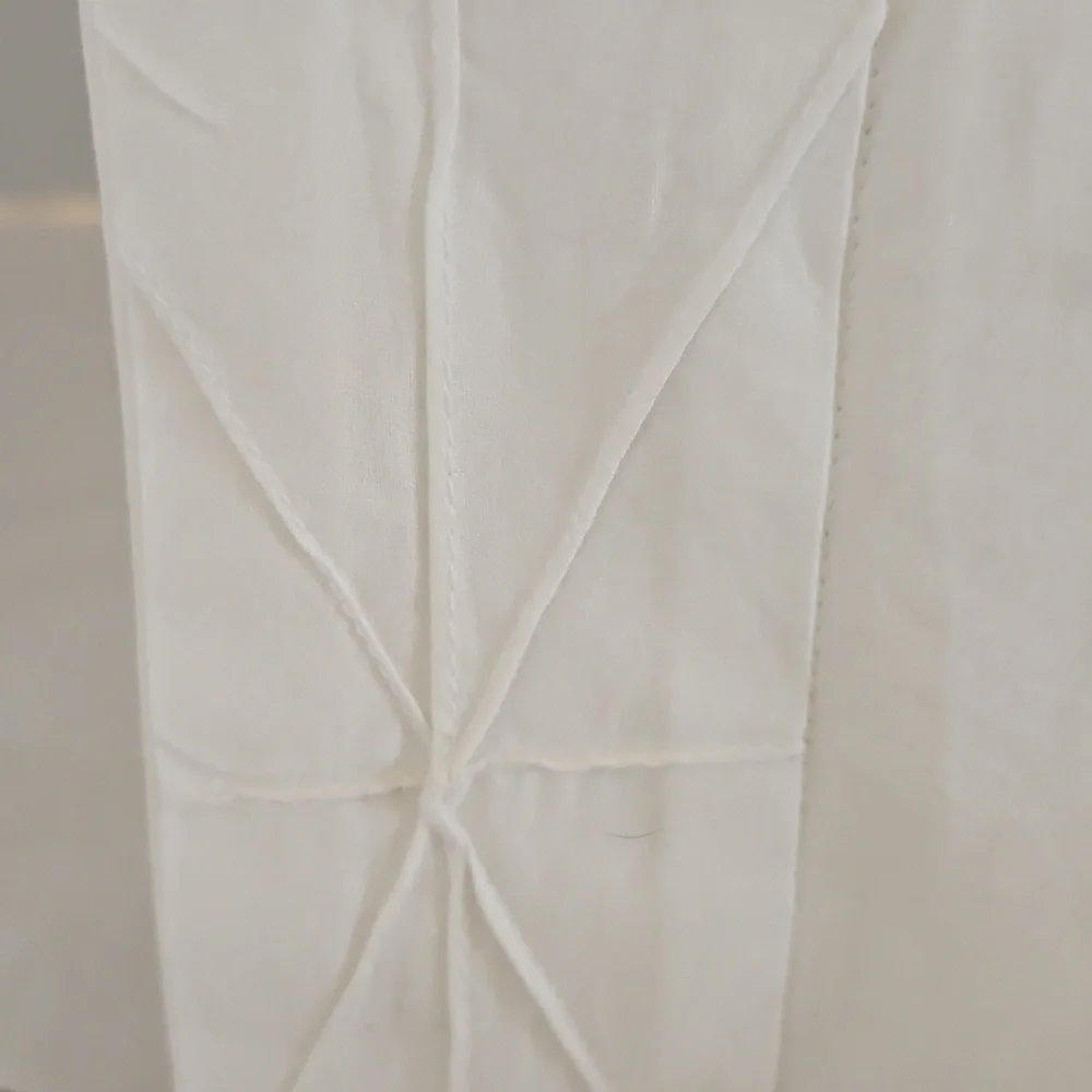 Crate&Barrel Vintage Classic White Geometric Tucks Cotton Standard Pillow Sham
